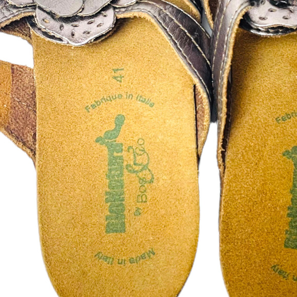 Bionatura Platinum Leather Flower Thong Comfort Sandal Women’s Sz EU 41 | US 10 - Picture 9 of 10